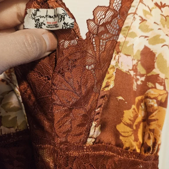 Free People Intimately Right Now Lacy Silky Bohemian Midi Slip - Picture 6 of 6